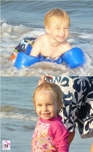 kids playing at beach
