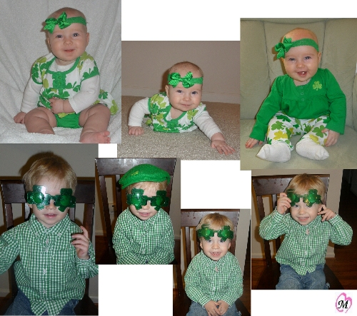 toddler and infant celebrating st. patrick's day
