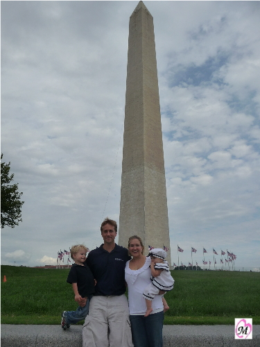 Daddy after rappelling Washington Monument pic with family