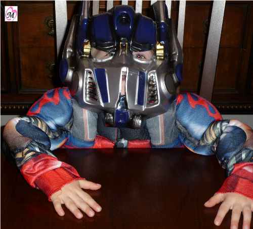 Ready to Eat Wearing Transformer Costume