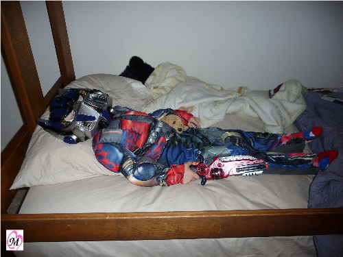 Pretending to Sleep in Costume