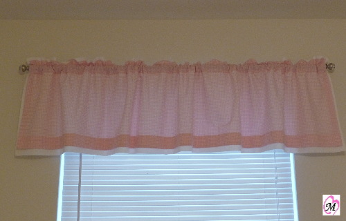 gingham pink curtain homemade