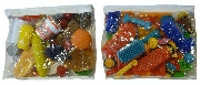 Store play food, building blocks in clear bags