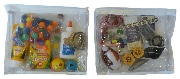 Organize craft supplies in clear vinyl bags